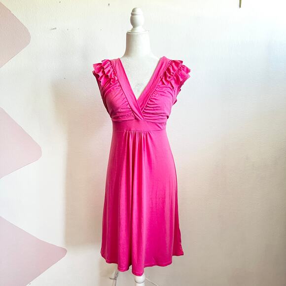 Vintage Y2K Pink Babydoll Dress Coquette Fairycore Soft Girl Romantic Medium - Picture 1 of 5